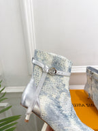 LV Stellar Ankle Boot 40mm White Mix Blue Calfskin