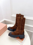Miu short Boots Copper Brown Sude