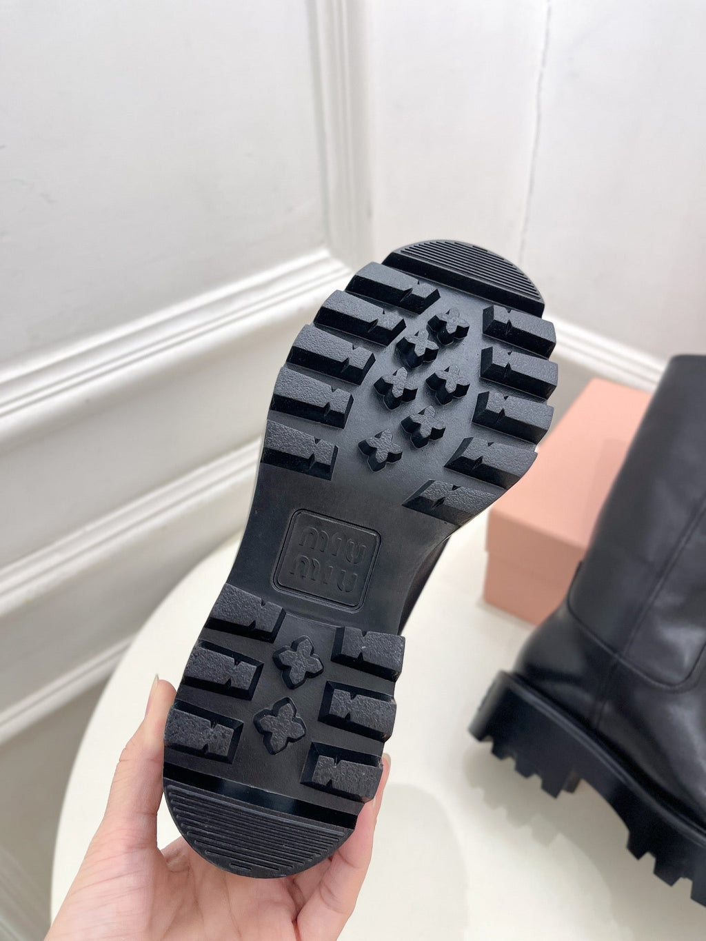 Miu short Boots Glossy Black Calfskin
