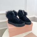 Miu Ankle Boots Black Wool