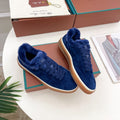 LP Tennis Walk Sneaker In Navy Blue Suede Lined With Wool Fleece  988268