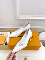 6AM HIGH PUMP 5 CM IN WHITE CALFSKIN