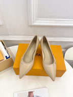 6AM HIGH PUMP 5 CM IN BISQUE BEIGE CALFSKIN