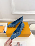 6AM HIGH PUMP 5 CM IN CLASSIC BLUE MONOGRAM DENIM