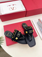 Plaster Caster Buffalo Thong Sandal Black Suede Calfskin And Cowhide 307472