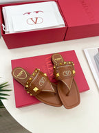 Plaster Caster Buffalo Thong Sandal Tan Calfskin And Cowhide 307477