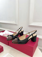 Valet Du Roi Slingback Pumps 60mm Black Brown Goatskin 307478