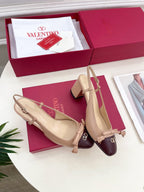 Valet Du Roi Slingback Pumps 60mm Beige Burgundy Goatskin 307480