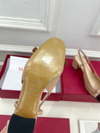 Valet Du Roi Slingback Pumps 60mm Beige Burgundy Goatskin 307480