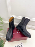 Gucci 25𝐬𝐬 horsebit ankle boots black calfskin 435379