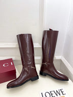Gucci 25𝐬𝐬 horsebit long boots burgundy calfskin 435382