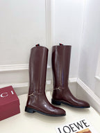 Gucci 25𝐬𝐬 horsebit long boots burgundy calfskin 435382