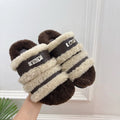 HM Slippers Classic Kelly Sliver Buckle Brown Wool 479616