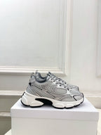 CD SS26 B30 Sneakers Silver Grey Cowhide Mesh 631930