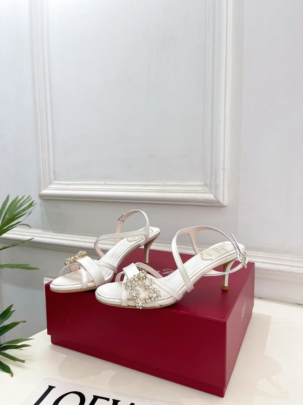 RV Efflorescence Sandals 6.5cm White Satin 631970