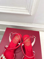RV Efflorescence Sandals 6.5cm Red Satin 631971