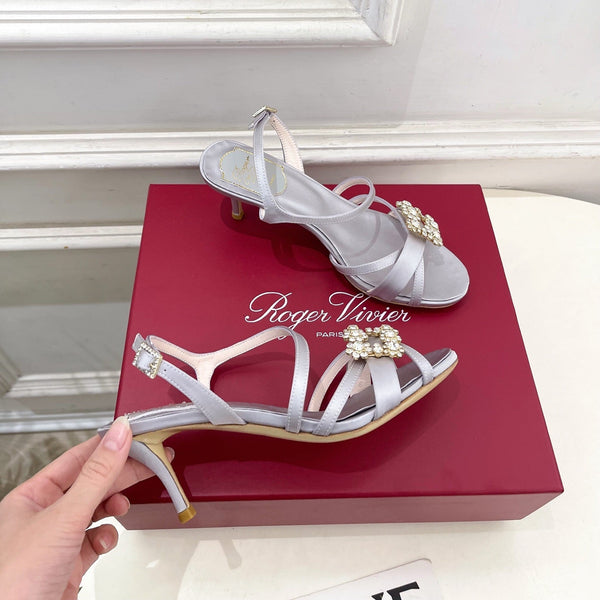 RV Efflorescence Sandals 6.5cm Light Blue Satin 631972