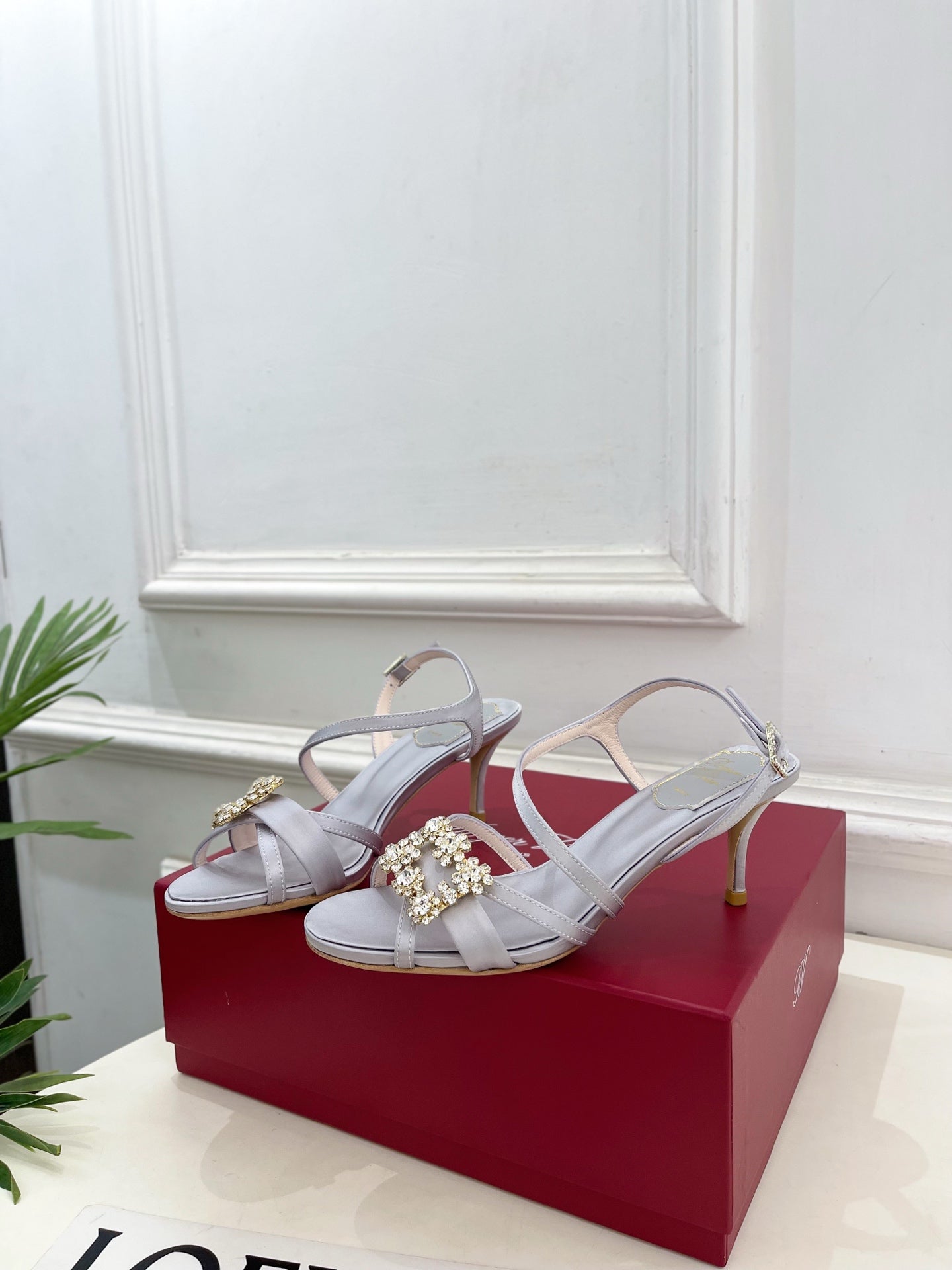 RV Efflorescence Sandals 6.5cm Light Blue Satin 631972