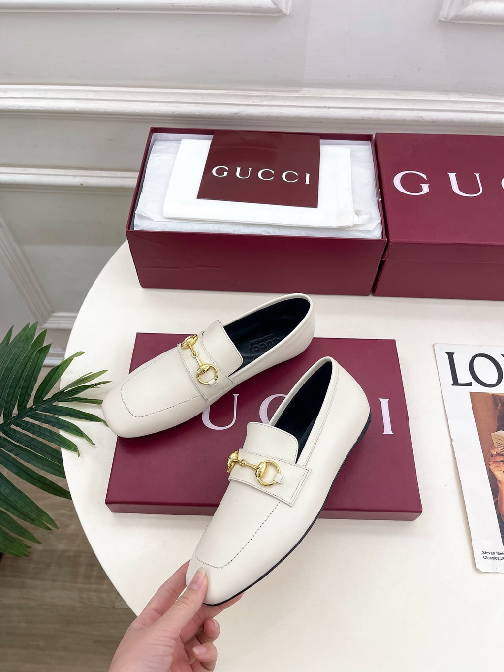 GG 26s Loafer With Horsebit White Leather 640282