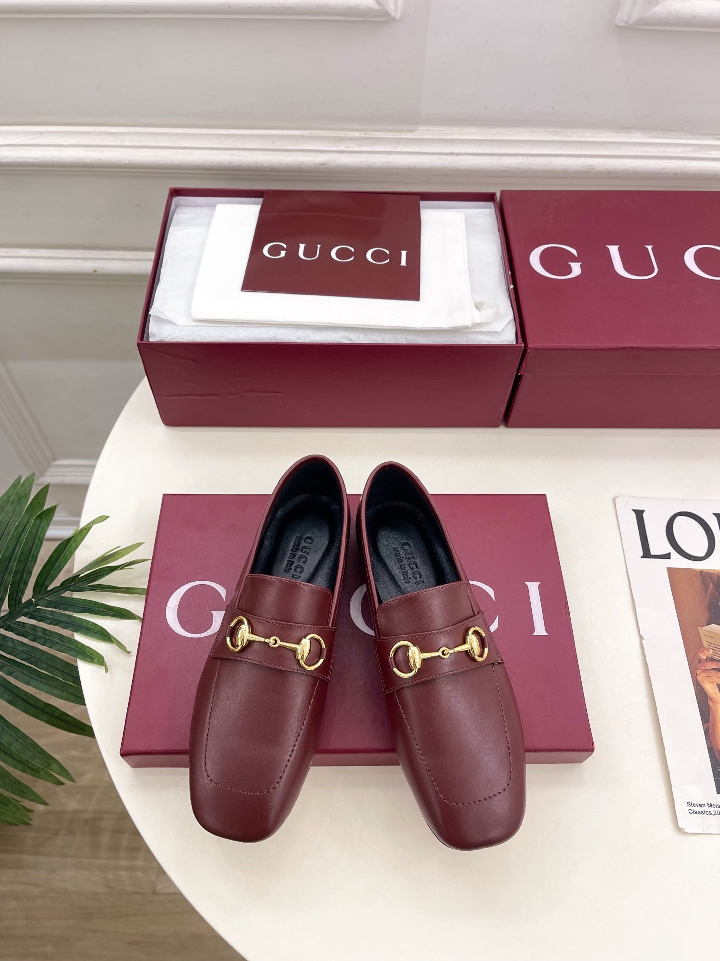GG 26s Loafer With Horsebit Burgundy Leather 640283