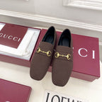 GG 26s Loafer With Horsebit Brown Canvas 640286