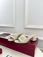 GG 26s Slide Sandal 5.5cm With Horsebit White Leather 640291