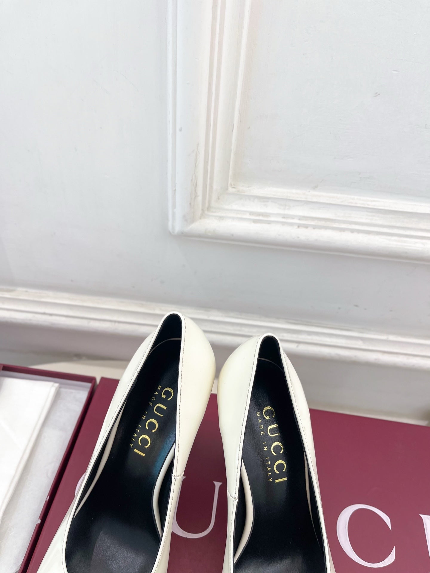 GG 26s Signora Pump 10cm White Leather 640301