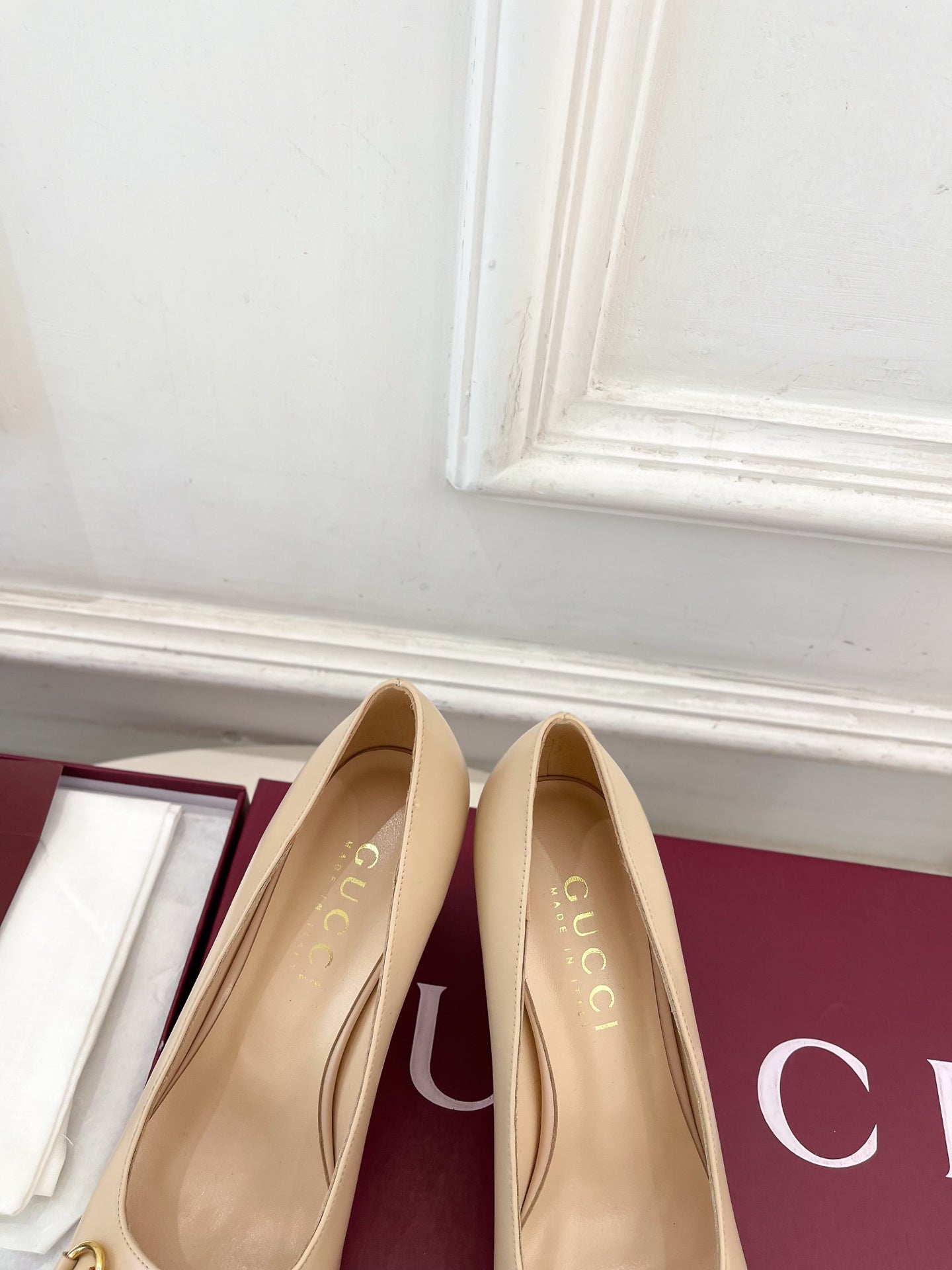 GG 26s Signora Pump 7.5cm Beige Leather 640309
