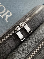 Dior Rider 2.0 Zipper Waist Bag Black Cowhide 336227