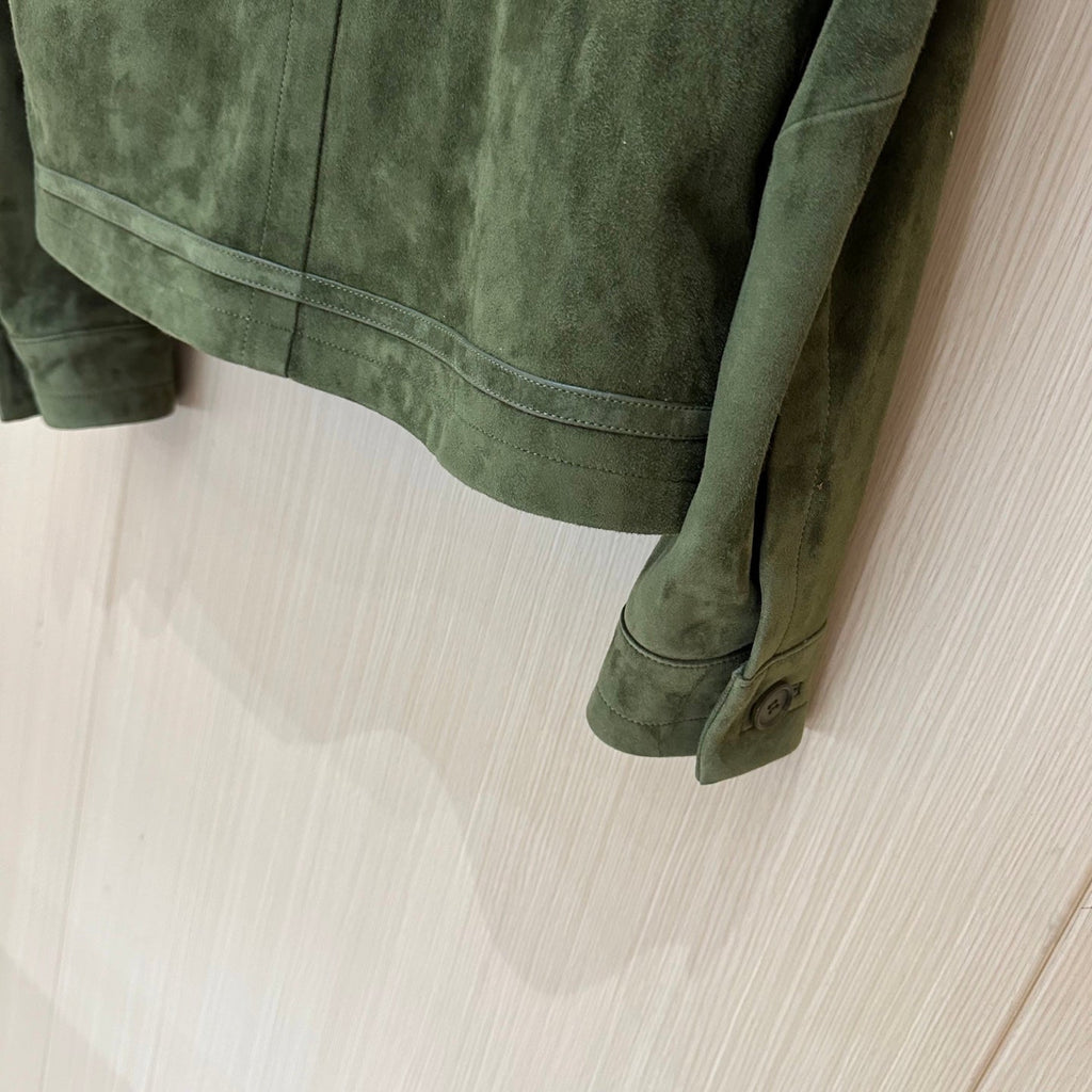 GG 25 Jacket Moss Green Suede 0014