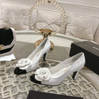 CC 26s High Heels Pump 85 White Black Patent Leather 627003