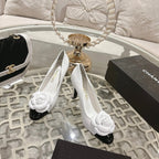CC 26s High Heels Pump 85 White Black Sheepskin 627008