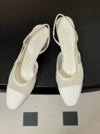CC 26s Slingback 65 White Mesh Fabric Sheepskin 649445