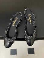 CC 26s Slingback Black Tweed Sheepskin 649420