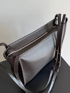 Bottega Veneta 2026 Corriere Zipped Messenger Bag Dark Brown Calfskin 136952