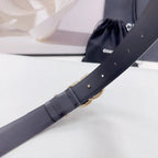 CC 30MM BELT IN BLACK SMOOTH CALFSKIN METAL HARDWARE