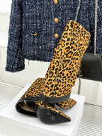 BALMAIN 25S ANTHEM BOOTS IN LEOPARD PRINT CALFSKIN