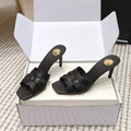 YSL 26ss High-Heeled Slippers 75 Calfskin