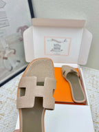 HM 26ss Oran Sandals Beige Olive Green Cowhide 625039