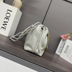 Loewe 2026 Flamenco Purse Goodie Bag 30cm Ivory Soft Nappa Sheep Leather