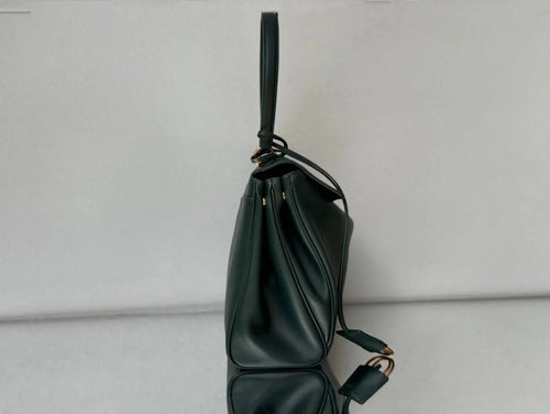 Balenciaga Medium Bag 35 Dark Green Calfskin Gold Hardware