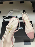 CC 26s Slingback 65 Light Pink Mesh Fabric Sheepskin 649443