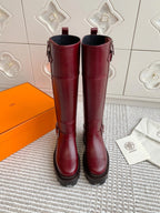 HM JAIME BOOT IN BURGUNDY RED CALFSKIN