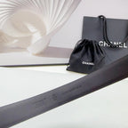 CC 30MM BELT IN BLACK SMOOTH CALFSKIN METAL HARDWARE