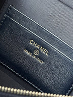 Chanel 2026 Vanity Bag 19.5cm Blue Denim Leather