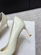 CD 26s High Heels Pump 85 White Patent Leather 661476