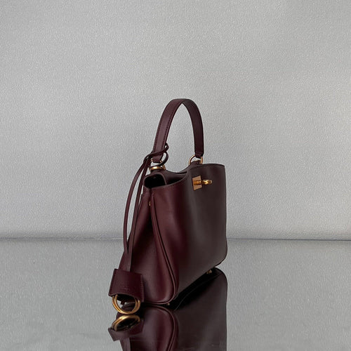 Balenciaga Mini Bag 22 Burgyndy Calfskin Gold Hardware