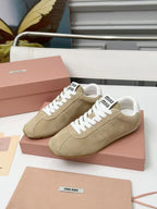 Miumiu 2026 Plum Sneaker Beige White Suede 456286