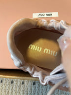 Miu Miu 2026 Plume Sneaker With Floral Charm Pink Satin 621345