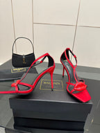 Balmain Lips 105MM Sandals Red Leather